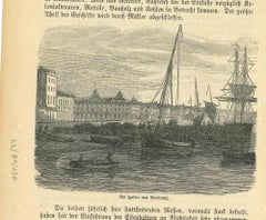 Antike Ansicht von Bordeaux - Original Lithographie  - Mitte des 19. Jahrhunderts