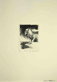 Bird - Original Etching by Leo Guida - 1970