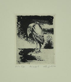 Bird - Original Etching by Leo Guida - 1972