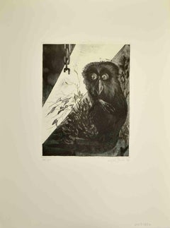 Black Lemur - Etching by Leo Guida - 1972