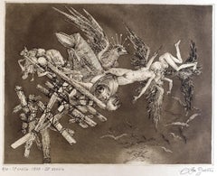 Colapso - Grabado original de Leo Guida - 1975