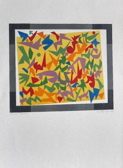 Zusammensetzung – Radierung auf Karton von Leo Guida – 1970er Jahre