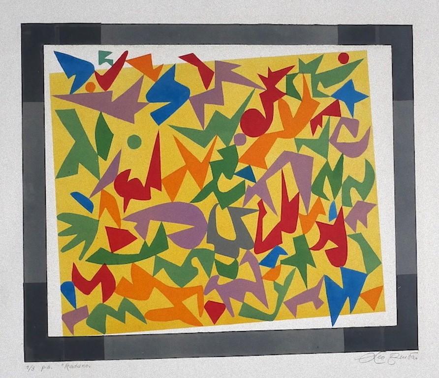 Composition - Gravure sur carton de Leo Guida - 1970