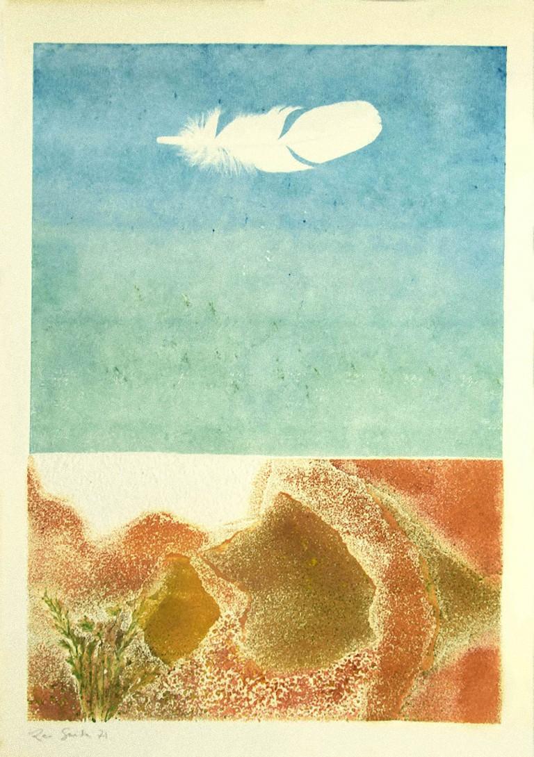 Composition is an original colored etching artwork on cardboard realized by Leo Guida in 1971.

Hand-signed in pencil and dated on the lower left, titled on the lower right.

The state of preservation is good except for some foxings along the