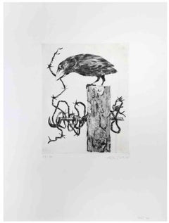 Crow - Etching by Leo Guida - 1972