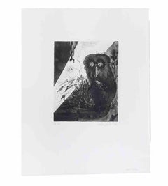Lemur foncé - Gravure de Leo Guida - 1972