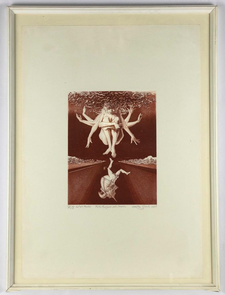 Fata Morgana sullo Stretto – Original-Radierung und Aquatinta von Leo Guida – 1975 im Angebot 1