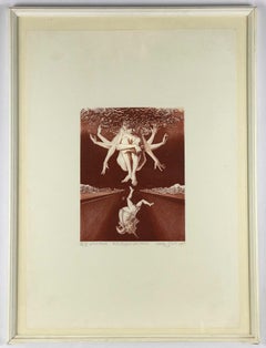 Fata Morgana sullo Stretto - Etching and Aquatint by Leo Guida - 1975