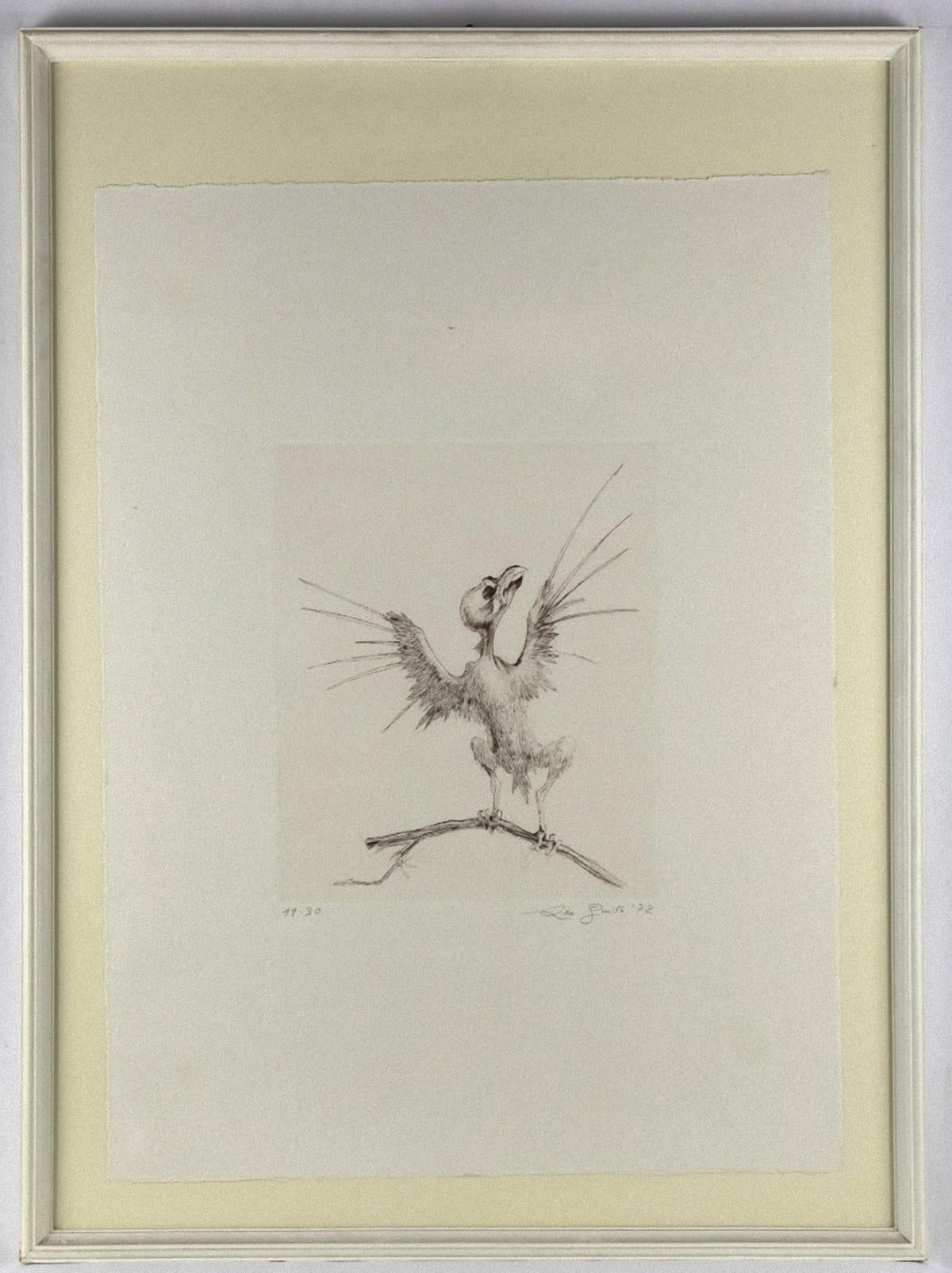Flight  - Original Etching by Leo Guida - 1972 For Sale 1