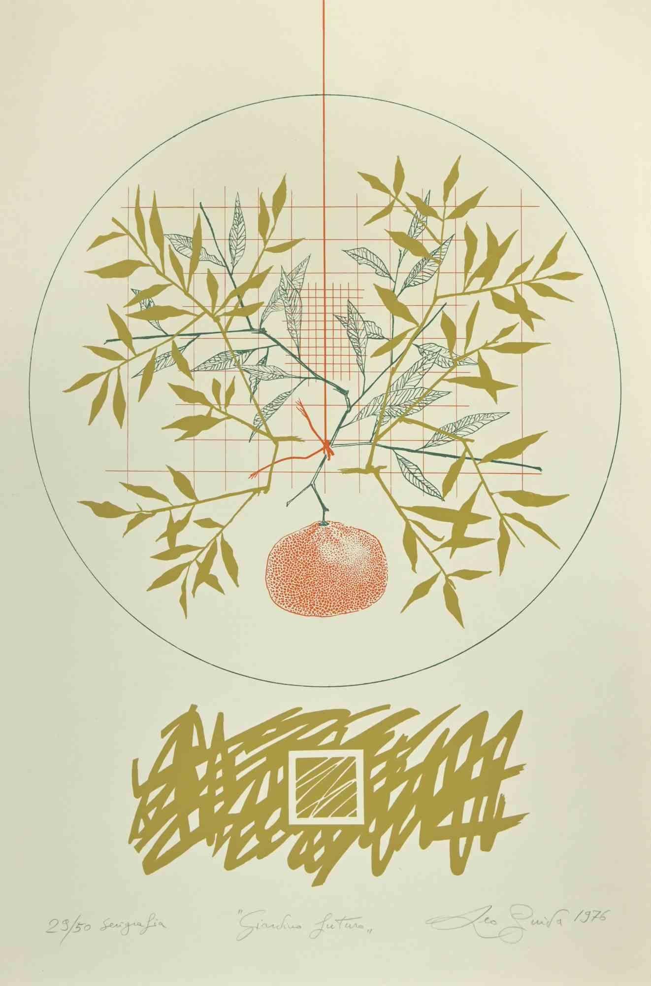 Jardin du futur - Sérigraphie de Leo Guida - 1976