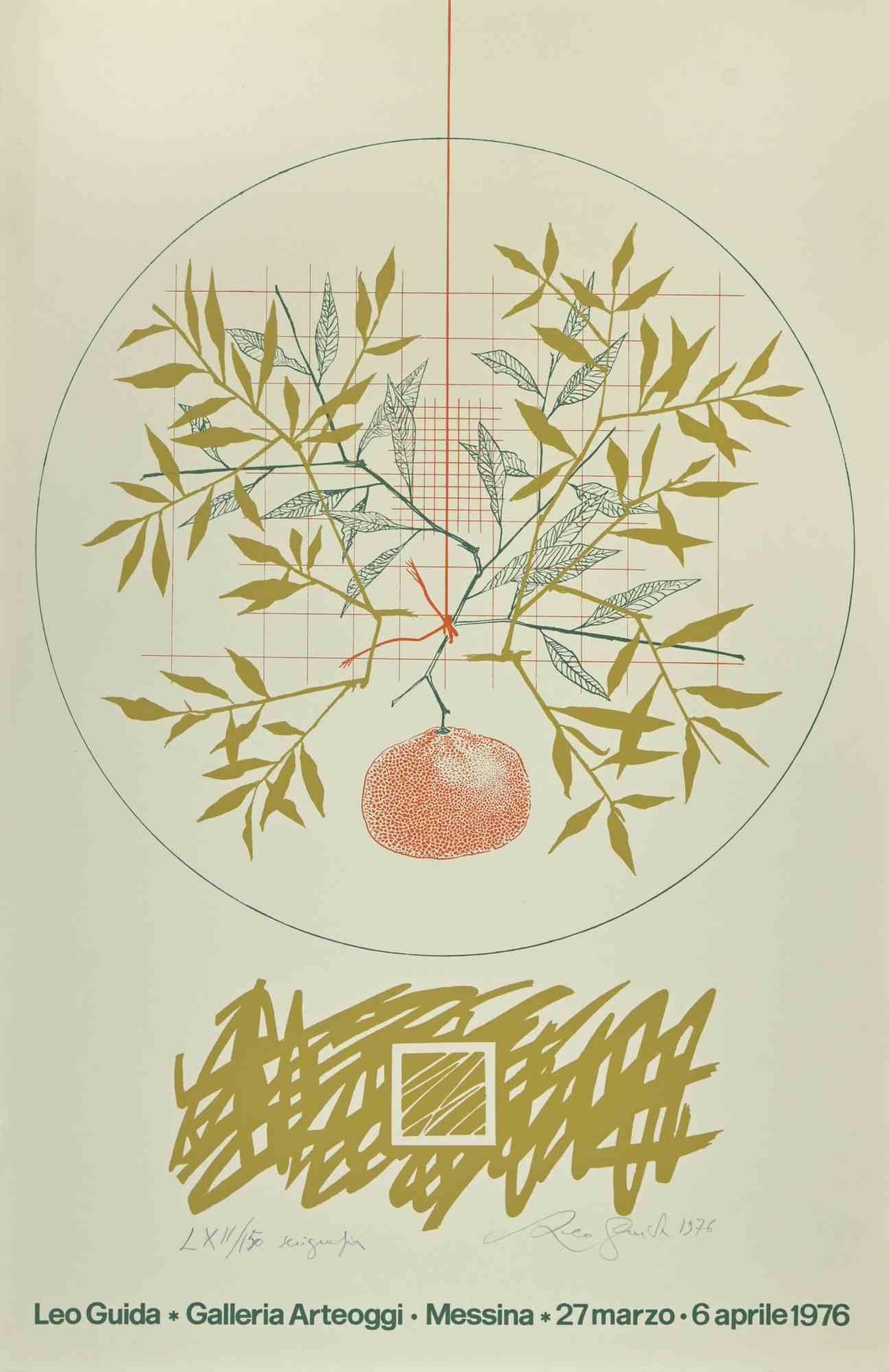 Jardin du futur - Sérigraphie de Leo Guida - 1976