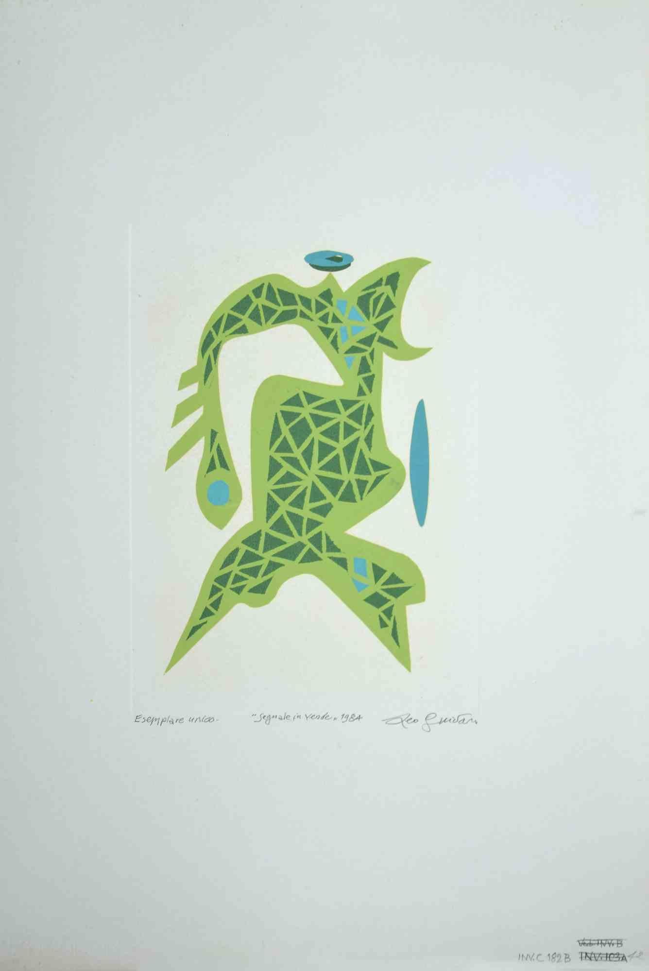 Green Signal - Original Etching by Leo Guida - 1984