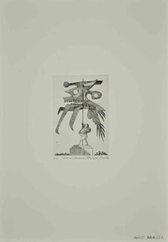 Hero with the Banner - Etching by Leo Guida - 1987