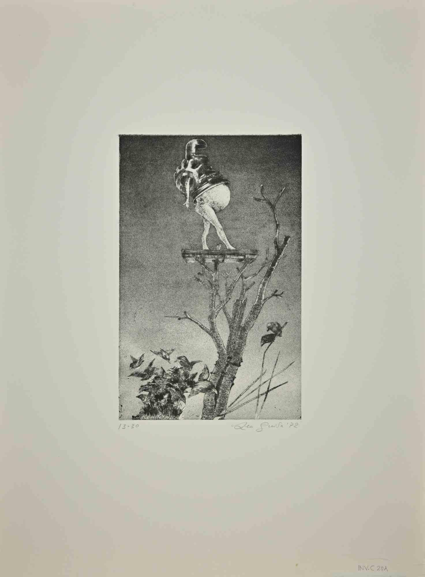 Mechanical Woman - Etching by Leo Guida - 1970s For Sale 1