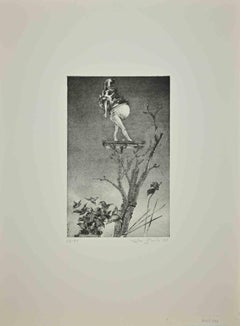 Mechanical Woman - Etching by Leo Guida - 1970s