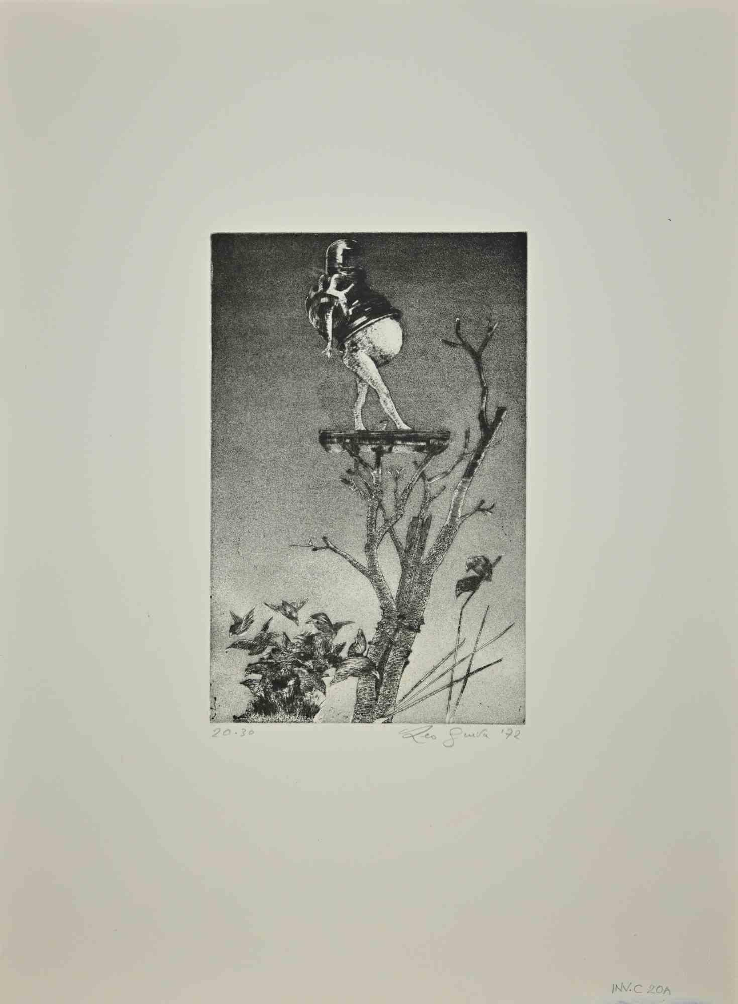 Mechanical Woman - Etching by Leo Guida - 1970s For Sale 1
