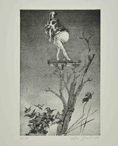 Mechanical Woman - Etching by Leo Guida - 1970s