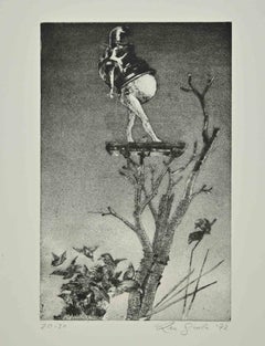 Mechanical Woman - Etching by Leo Guida - 1970s