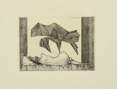 Nude and Creature - Original Etching by Leo Guida - 1970 ca.