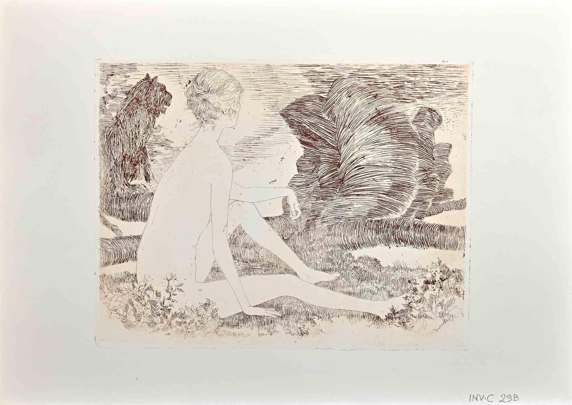 Nude of Woman is an Etching realized by Leo Guida in 1971s.

Good condition, proof artist.

No signature.

Artist sensitive to current issues, artistic movements and historical techniques, Leo Guida has been able to weave a productive interview on