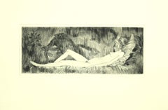 Nude – Original-Radierung auf Papier von Leo Guida – 1970er Jahre