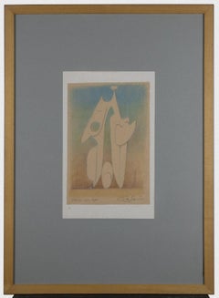 Ottone Base Legno - Étude pour une sculpture - Dessin de Leo Guida - 1980