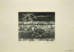 Rat at the Border - Original Etching by Leo Guida - 1971