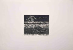 Rata en la frontera - Grabado original de Leo Guida - 1971