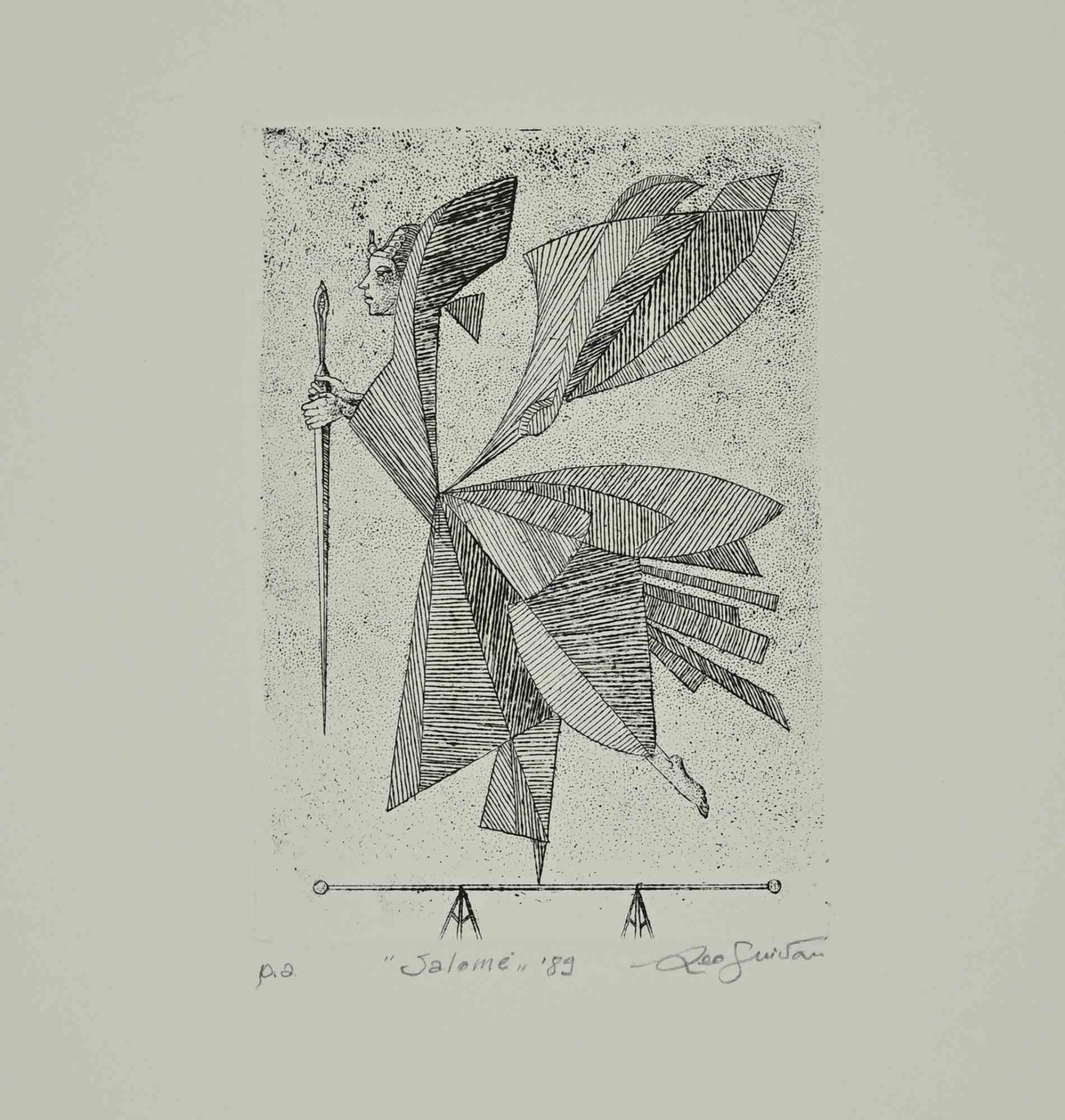Salome is an artwork realized by Leo Guida, in 1989. 

Etching and drypoint on paper,

Hand-signed, dated and titled, artist's proof.

Good conditions

Artist sensitive to current issues, artistic movements and historical techniques, Leo Guida has