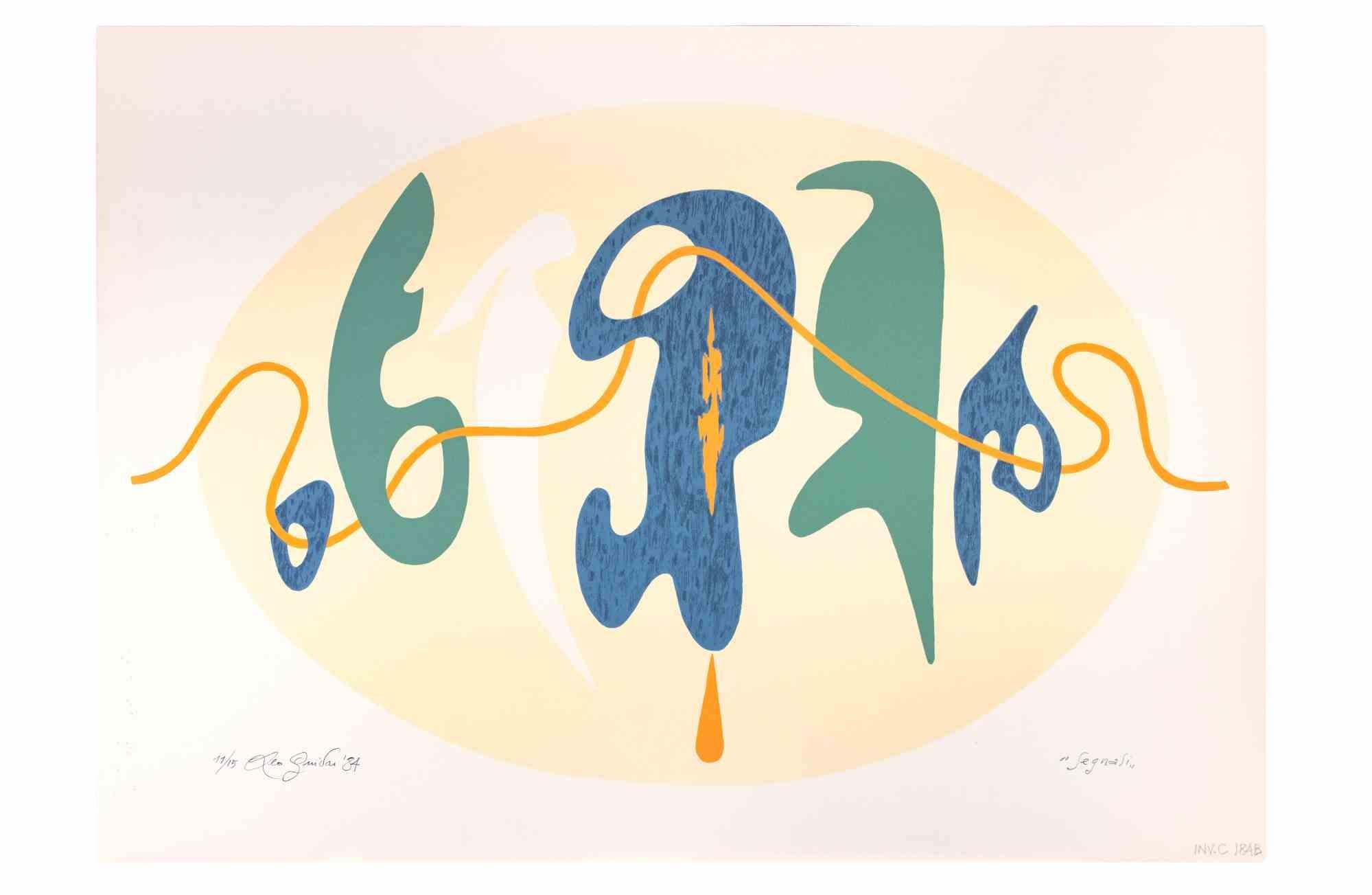 Segnali (Signals) is an artwork realized in 1984 by the Italian Contemporary artist  Leo Guida  (1992 - 2017). 

Original screen print on cardboard. Hand-signed on the lower left in pencil and dated. Titled on the right margin. Numbered on the lower