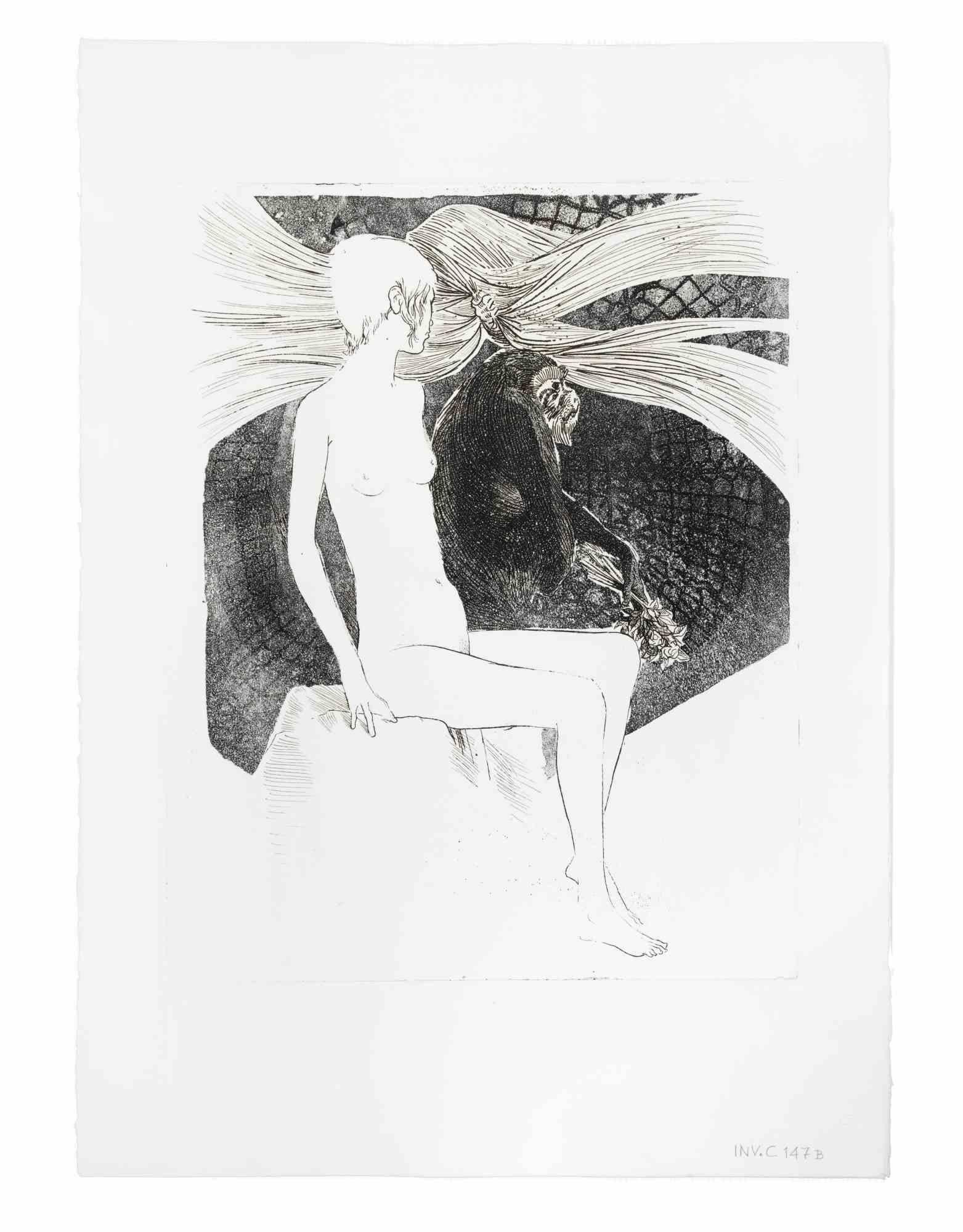 Sibilla Sibilla (Sibylle) ist ein Kunstwerk des italienischen Künstlers AM Contemporary  Leo Guida (1992 - 2017) in 1975s.

Schwarz-Weiß-Radierung auf Papier.

Guter Zustand

Leo Guida  (1992 - 2017). Mit seinem Gespür für aktuelle Themen,