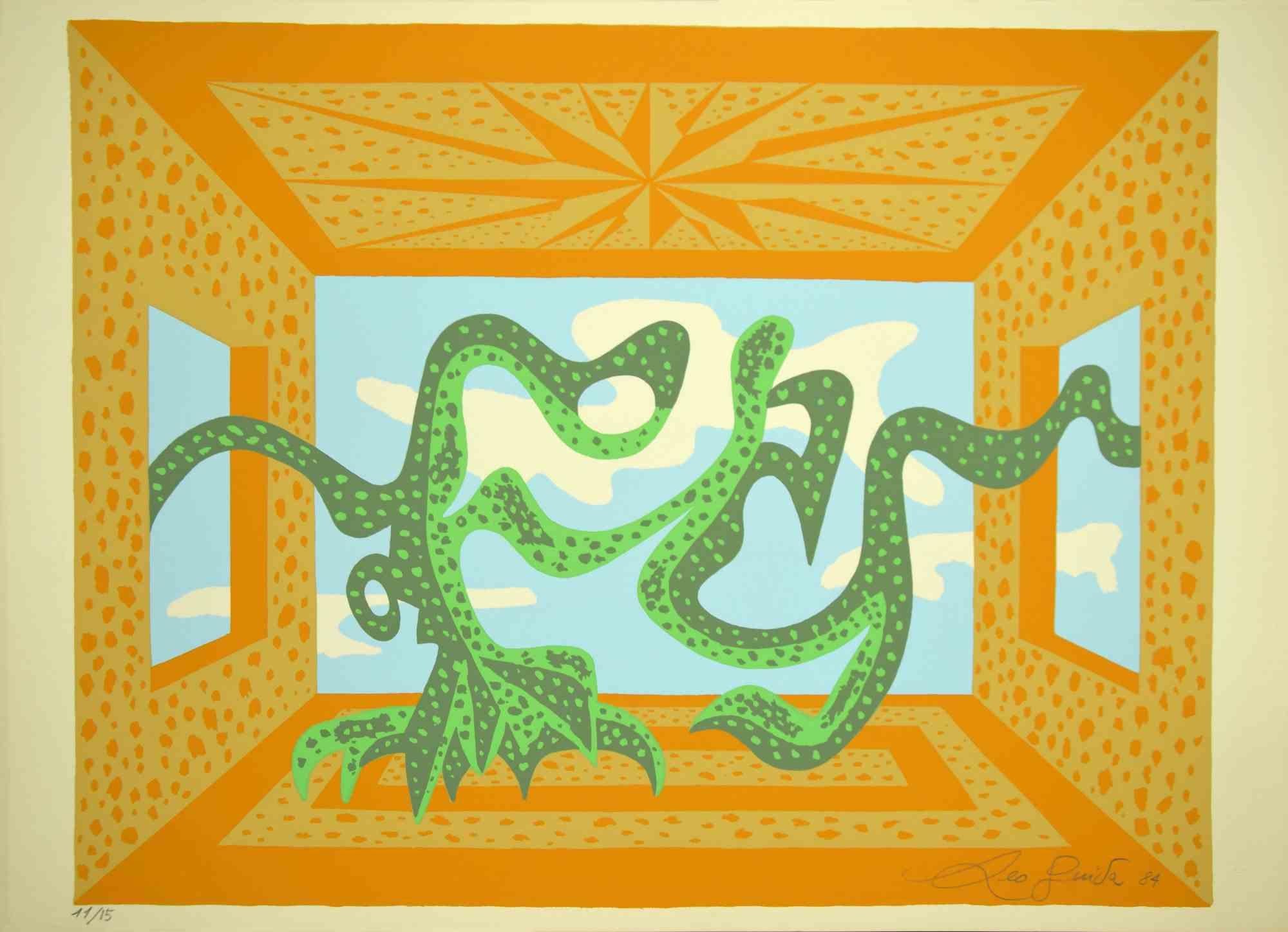 Signal is an original lithograph print realized by Leo Guida in 1984.

Hand-signed on the lower right and dated in pencil. Numbered on the lower left,  from the rare edition of 15 prints.

Good condition.

Leo Guida  (1992 - 2017). Sensitive to