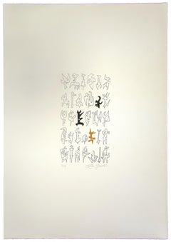 Signes - Lithographie originale de Leo Guida - 1970