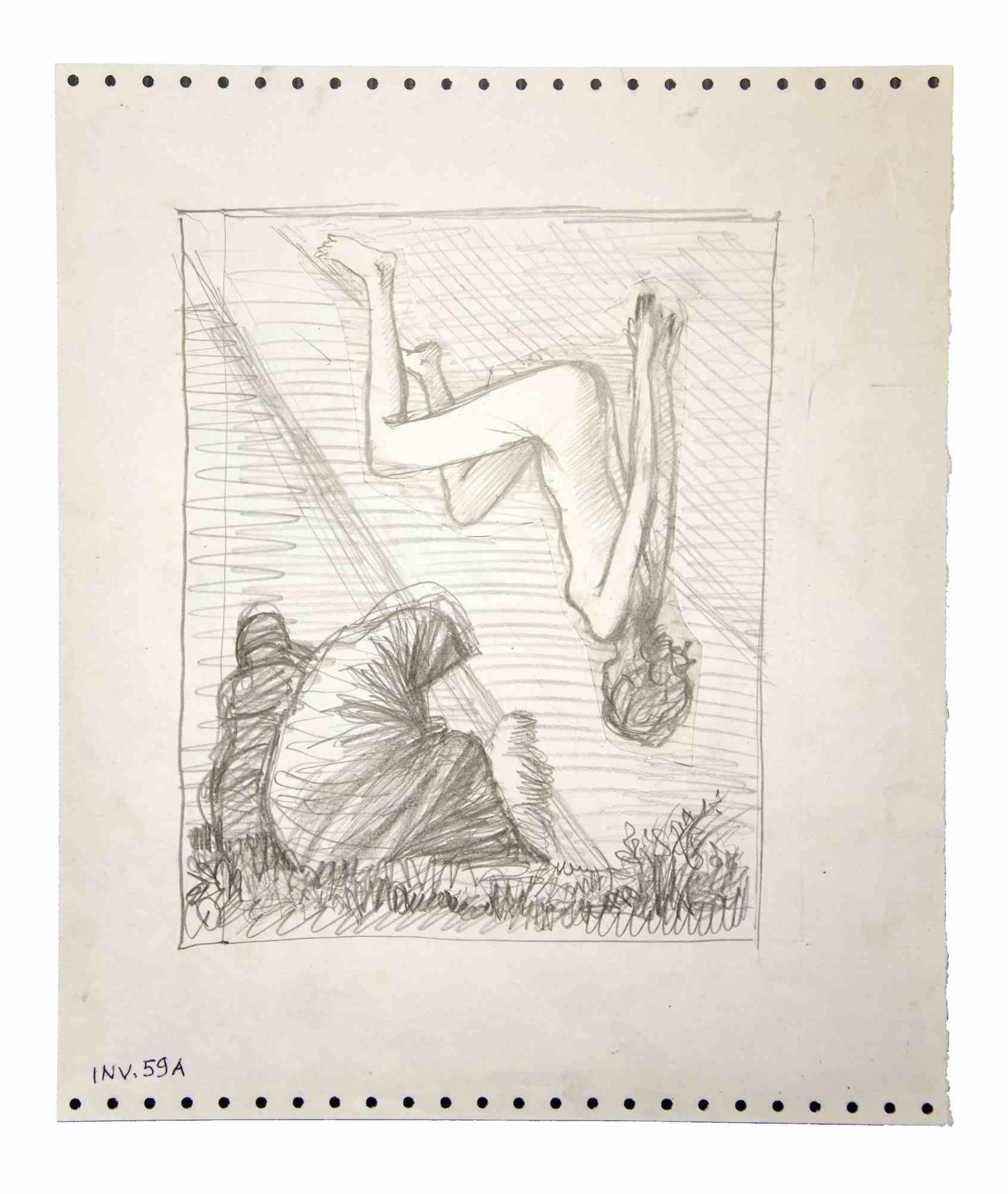 Suspended Nude is an original Contemporary artwork realized in 1970 ca. by the Italian Contemporary artist  Leo Guida  (1992 - 2017).

Original drawing in pencil on ivory-colored paper

Good conditions.

Leo Guida  (1992 - 2017). Sensitive to