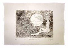 Talk, Veiled Sibyl and Monkey - Original Etching by Leo Guida - 1970 