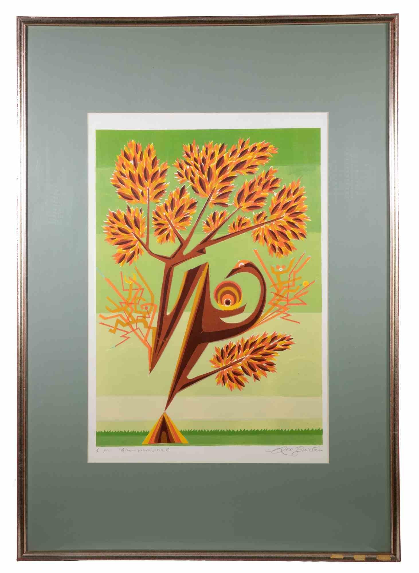  Temporary Tree 2 - Lithograph by Leo Guida - 1970s For Sale 1