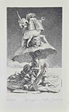 The Beach - Etching by Leo Guida - 1973