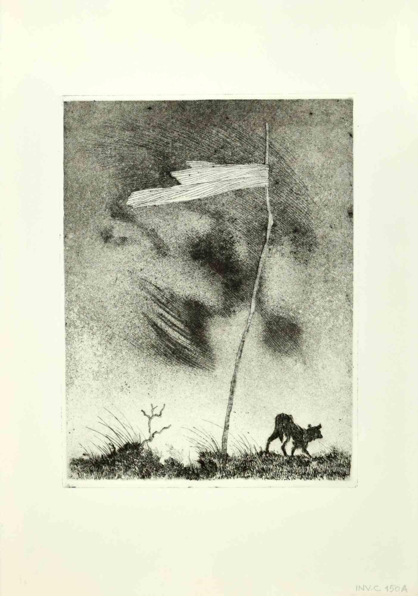 The Boundary is an etching print realized by Leo Guida in the 1970s.

Good condition.

Leo Guida  (1992 - 2017). Sensitive to current issues, artistic movements and historical techniques, Leo Guida has been able to weave with many generations of