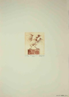 L'horloge Cuckoo - gravure originale de Leo Guida - 1971