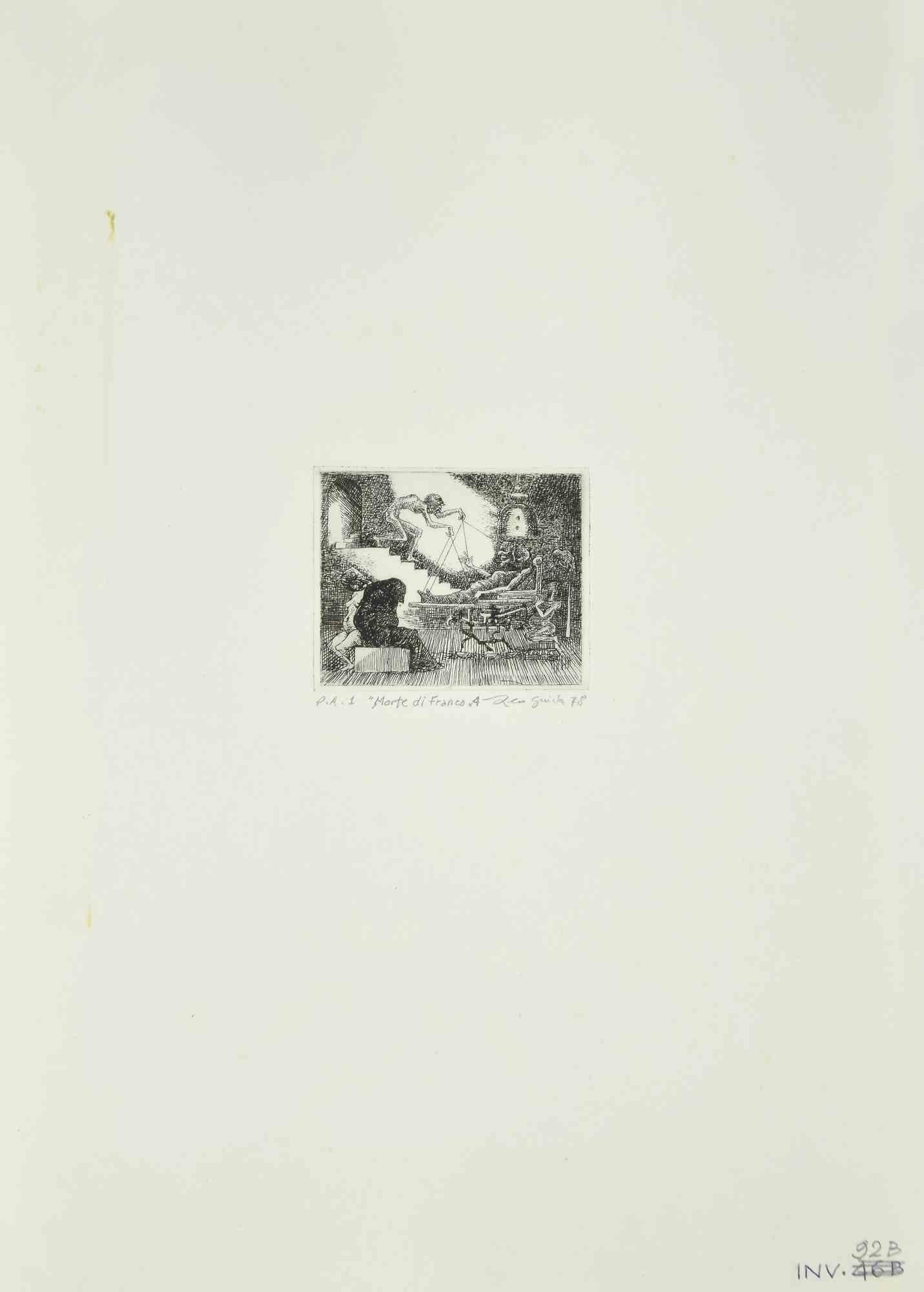 The Death of Franco - Original-Radierung von Leo Guida - 1978