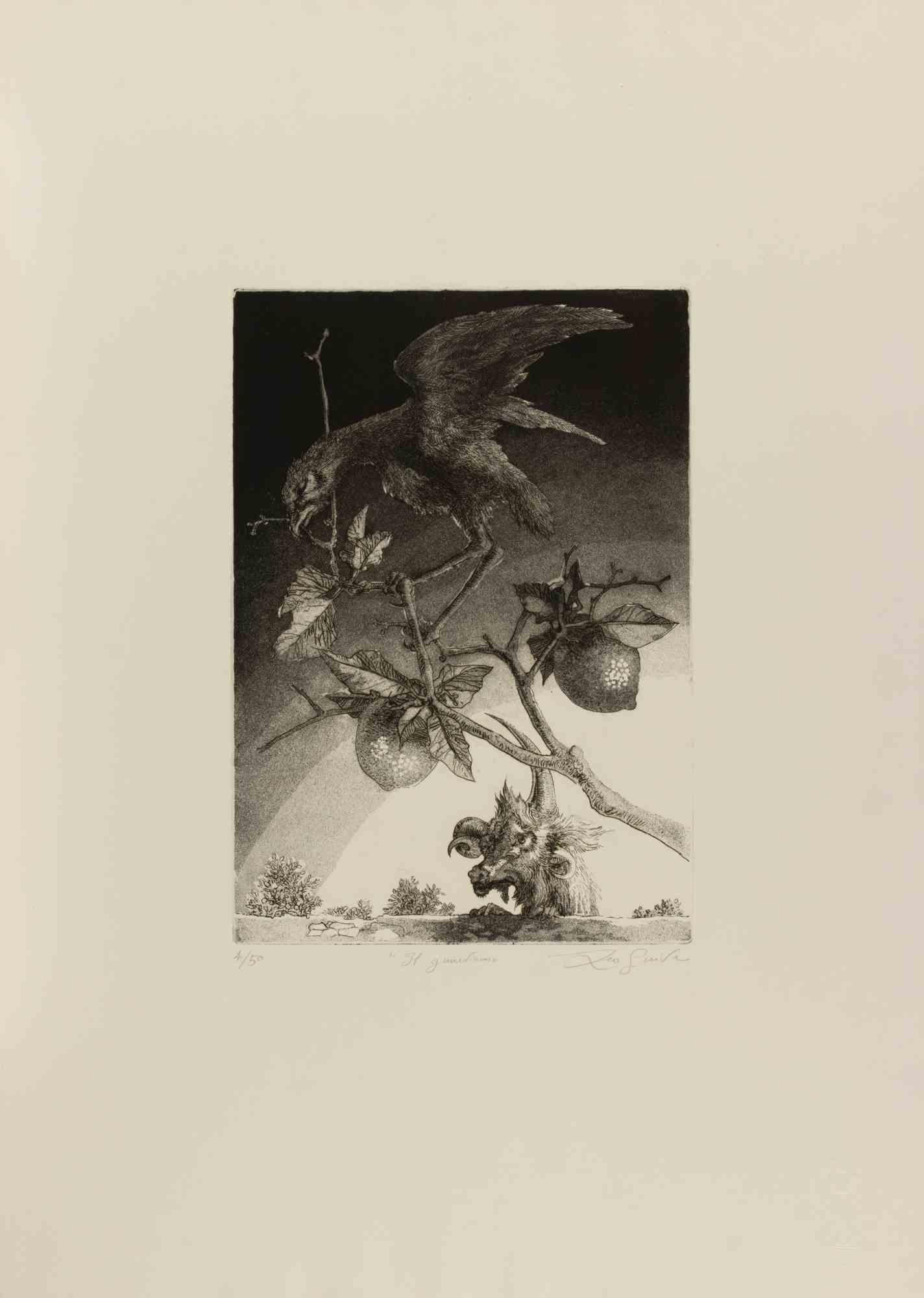 The Guardian - Etching by Leo Guida - 1970s