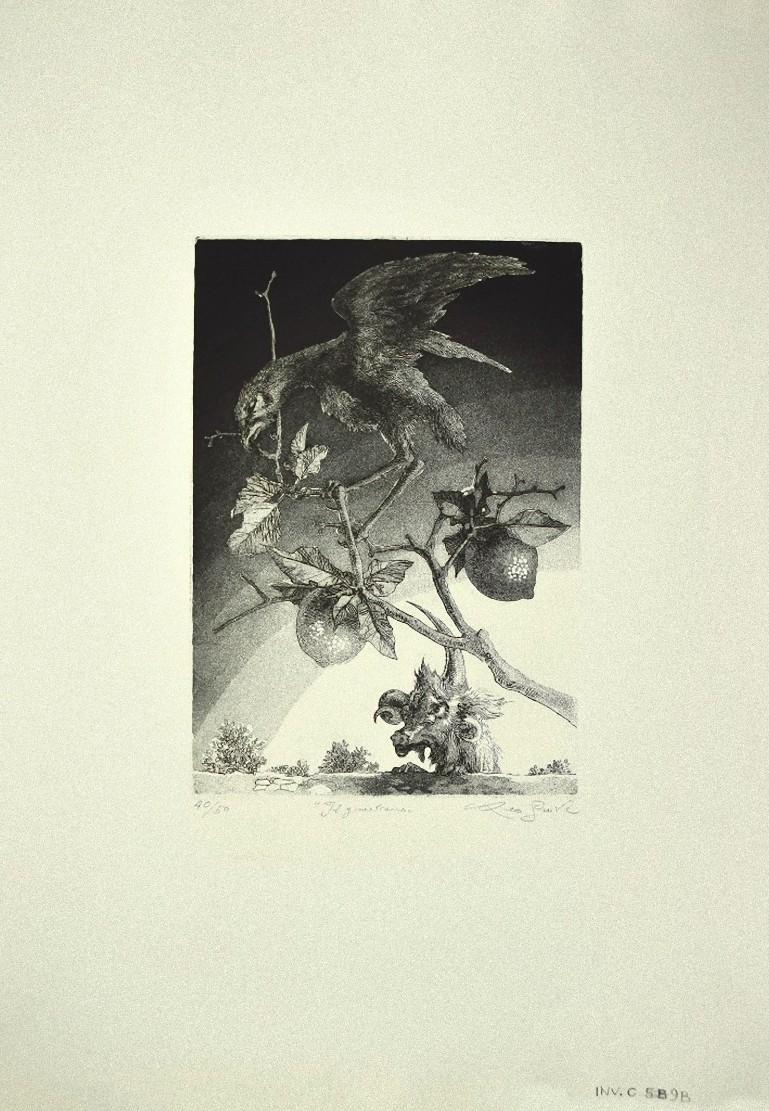 The Guardian - Original Etching on Paper by Leo Guida - 1980s