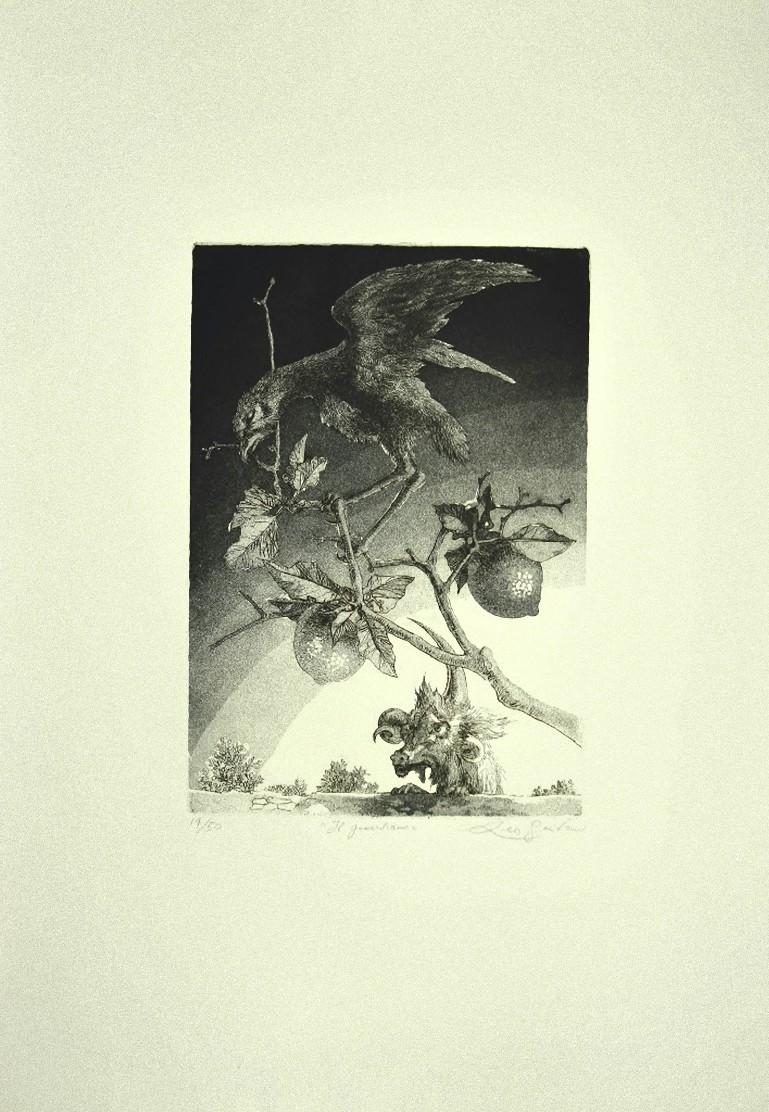 The Guardian is an original Contemporary artwork realized in the 1986 by the italian artist Leo Guida.

Original Etching on paper. 

Numbered, titled and hand-signed in pencil on the lower margin: 15/50 "Il Guardiano" Leo Guida.

Edition of 50