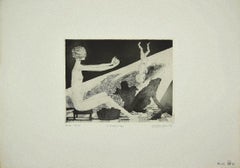 The Guess - Original Etching on Cardboard by Leo Guida - 1970