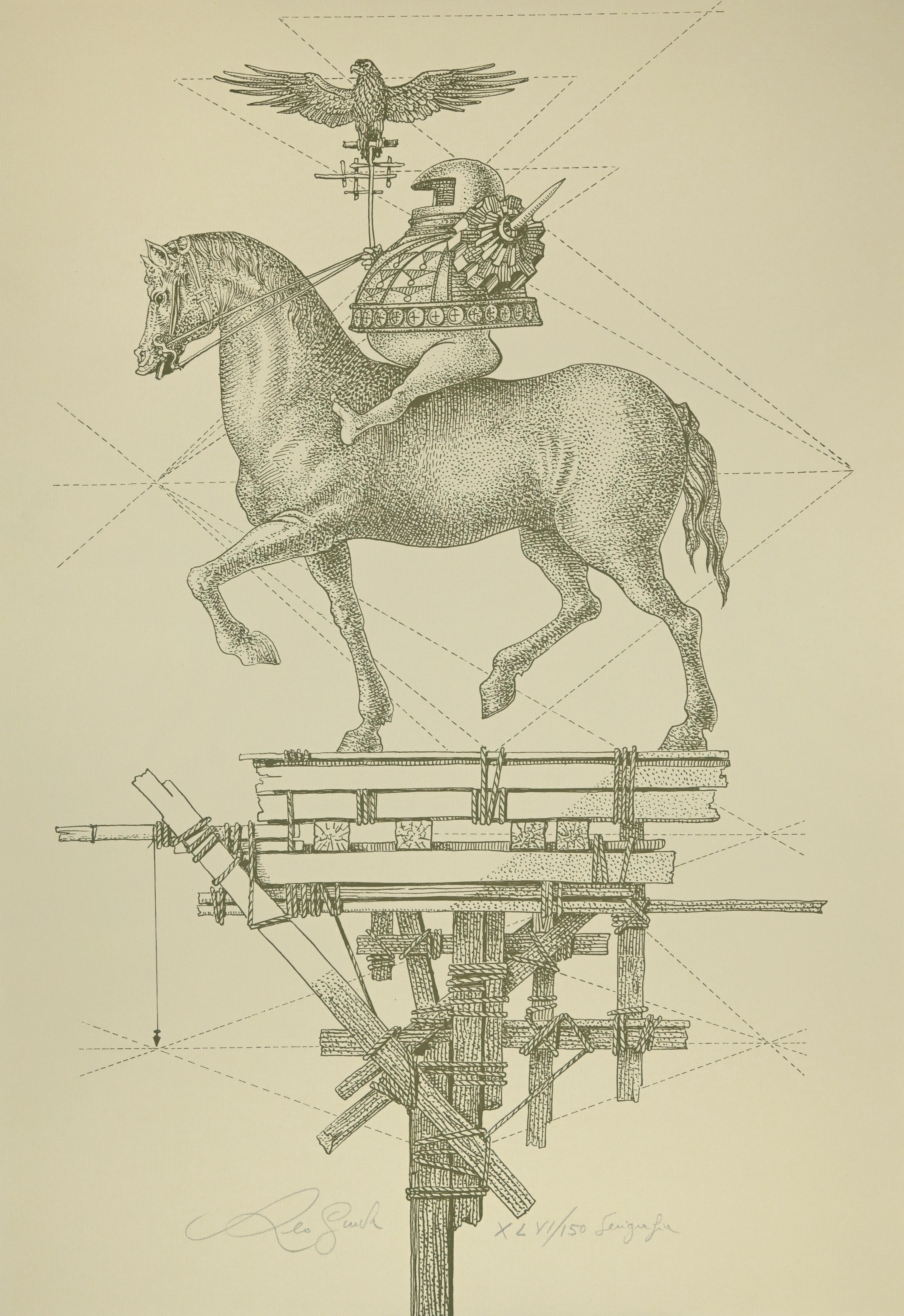 The Knight is an artwork realized  in 1970s  by the italian Contemporary artist  Leo Guida (1992 - 2017).

Screen Print.

XLVI/150

Good condition.

Leo Guida  (1992 - 2017). Sensitive to current issues, artistic movements and historical techniques,