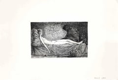 The Lying Sibyl – Originallithographie von Leo Guida  - 1970er Jahre