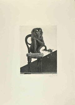 The Monkey - Etching by Leo Guida - 1972