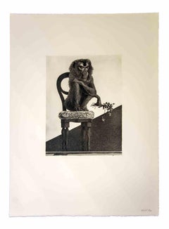 Vintage The Monkey - Original Etching by Leo Guida - 1970s