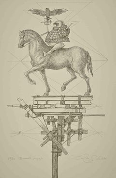 The Monument - Etching by Leo Guida - 1976