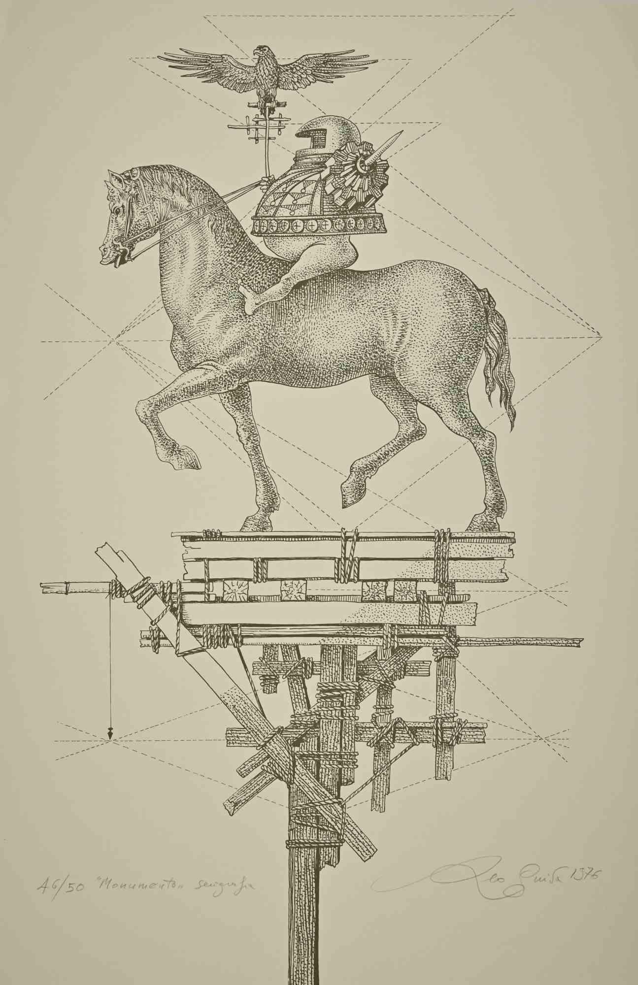 The Monument – Radierung von Leo Guida – 1976